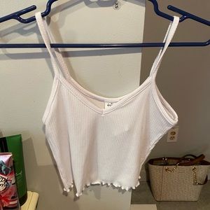 white cropped tank